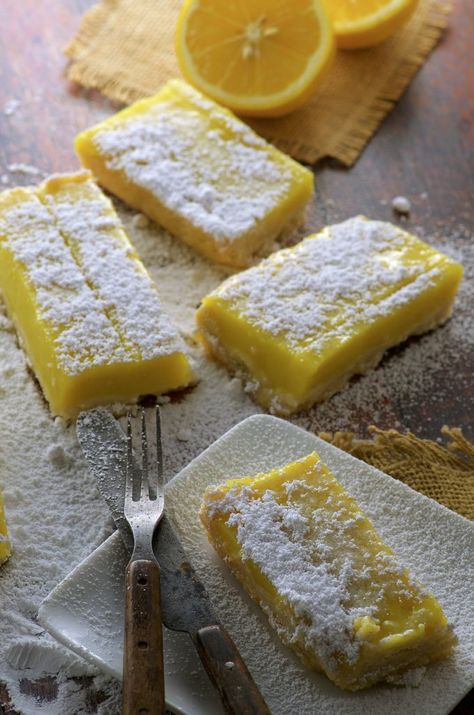 Vegan Lemon Bars--so yummy!! When I didn't have meyer lemons, I used about 2/3 regular lemon juice, 1/3 orange juice. Worked great! Meyer Lemon Bars, Vegan Lemon Bars, Lemon Cookie, Vegan Wedding Cake, Lemon Bar, Lemon Bars Recipe, Lemon Dessert Recipes, Shortbread Crust, Bar Recipe