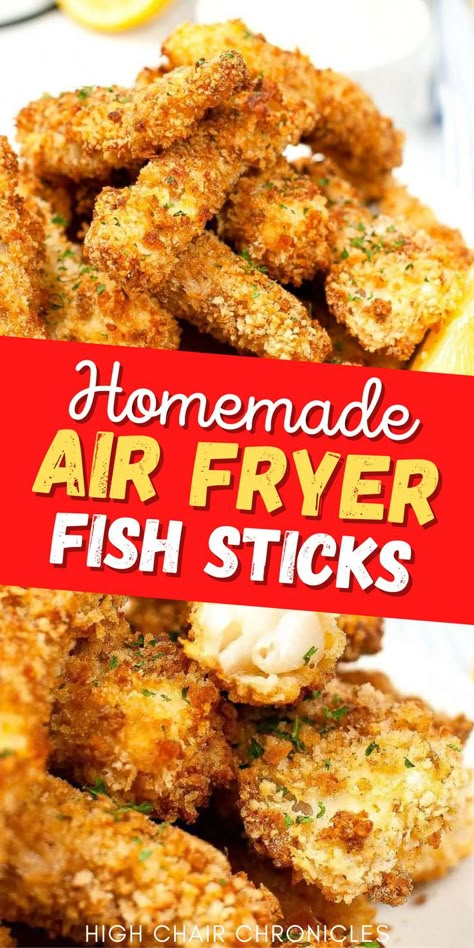 Here's how to make quick and healthy, homemade air fryer fish sticks! These light and crispy fish sticks are one of the best kid-friendly dinners or an easy lunch, and great for picky eaters too! Air Fryer Fish Sticks, Homemade Fish Sticks, Cod Filets, Air Fried Fish, Air Fryer Fish Recipes, Air Fryer Fish, Snack For Kids, Fish Sticks, Air Fry Recipes