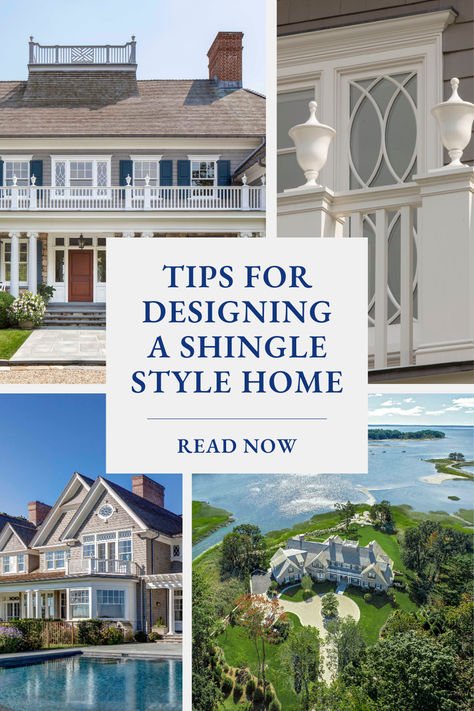 Discover key tips for designing a Shingle Style residence that artfully captures the distinctive charm of this architectural masterpiece. Shingle Style Architecture, Inspirational Homes, Nantucket Cottage, House Shutters, Shingle Style Homes, Shingle Exterior, Single Story Homes, Home Landscape, Wood Shingles