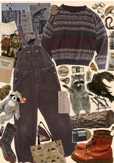 Raccoon Aesthetic Outfit, Raccooncore Outfit, Raccoon Outfit Aesthetic, Gremlincore Outfits Masc, Raccoon Outfit, Crowcore Outfit, Cryptidcore Outfit, Cavetown Concert, Goblincore Outfits