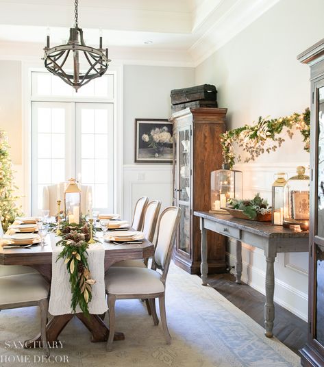 Cozy Christmas Dining Room Decorating Ideas Sanctuary Home Decor, James Farmer, Dining Room Decorating Ideas, Winter Centerpiece, Sanctuary Home, Dining Room Decorating, Dining Table Design Modern, Beautiful Bedrooms Master, Christmas Dining Room