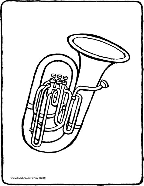 una tuba - dibujo - dibujo para colorear - lámina para colorear Band Trip, Canvas Collage, Spring Books, Time Tattoos, Animation Reference, Free Clip Art, Coloring Pictures, Free Coloring Pages, Colouring Pages