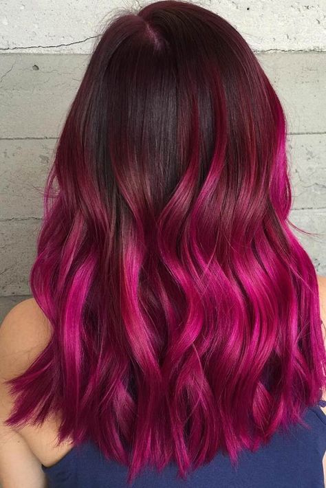 Cool Ideas of Purple Ombre Hair ★ See more: http://glaminati.com/cool-ideas-purple-ombre-hair/ Pink Ombre Hair, Magenta Hair, Purple Ombre Hair, Hot Pink Hair, Cute Hair Colors, Violet Hair, Hair Ombre, Beautiful Hair Color, Pinterest Hair