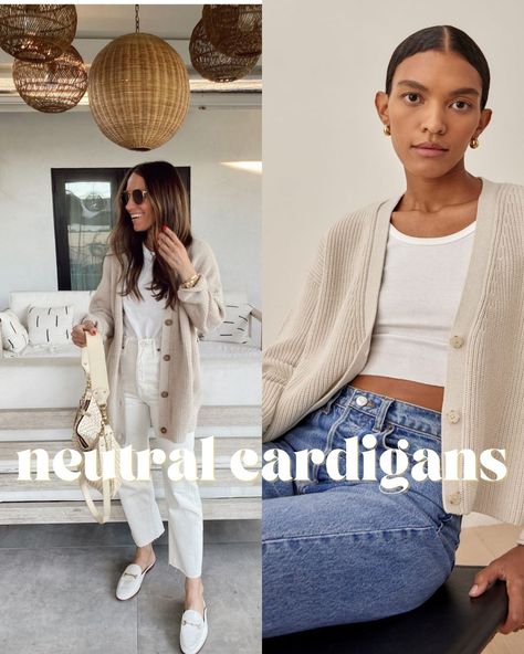 Cream Cardigan Outfit Spring, Beige Cardigan Outfit Work, Light Beige Cardigan Outfit, Cream Colored Cardigan Outfit, Oversized Cream Cardigan Outfit, Cream Cardigan Outfits, Beige Cardigan Outfit Winter, How To Style A White Cardigan, Oatmeal Cardigan Outfit