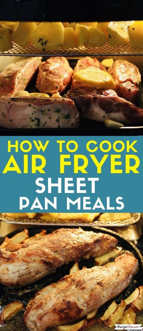 Air Fryer Sheet Pan Recipes, Air Fryer Sheet, Sheet Pan Meals, Sheet Pan Meals Chicken, Recipes Salmon, Lazy Dinners, Cooks Air Fryer, Tray Bake Recipes, Homemade Snickers