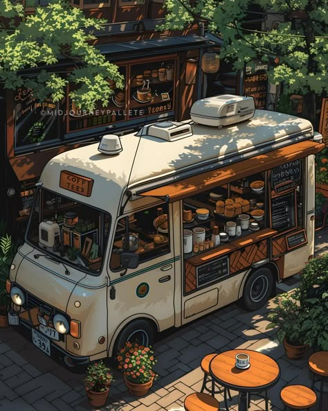 coffee break ✨️magic✨️ Share your thoughts below 👇 Created by: @midjourneypalette 🎨 ❌️Watermark removal from images is not allowed #midjourney #aiart #coffee #coffeelover #street #travelphotography #travel #midjourneyart #midjourneyai #aiaugustart Japanese Coffee Shop, Prompt Ideas, Dreamy Artwork, Coffee Shop Aesthetic, Coffee Drawing, Isometric Art, Comic Style Art, Ghibli Art, Art Prompts