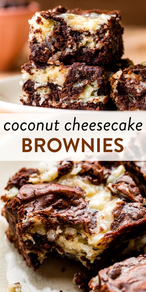 Blondies Recipes, Dessert Coconut, Coconut Cream Cheese, Homemade Brownies Easy, Coconut Brownies, Cream Cheese Swirl, Homemade Brownie, Dinner Desserts, Cream Cheese Brownies