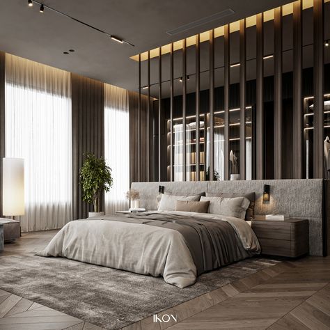 MASTER BEDROOM :: Behance Luxurious Bedrooms Master Modern, Bed In Middle Of Room, Luxurious Bedrooms Master, Royal Bedroom Design, Luxury Bedrooms, Modern Luxury Bedroom, Luxury Bedroom Master, Pretty Bedroom, Bedroom Bed Design