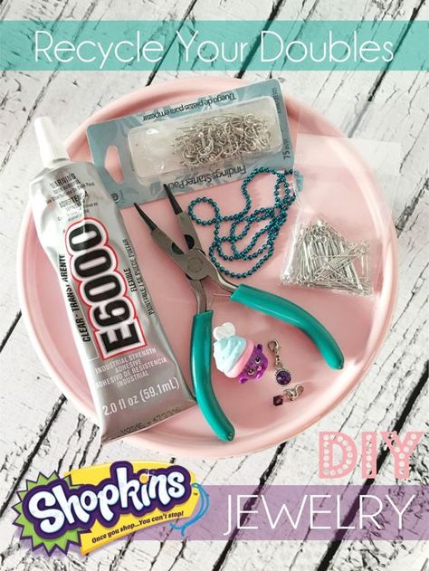 DIY Shopkins Jewelry- a great way to use doubles! Shopkins Party Decorations, Shopkins Bday, Shopkins Cake, Shopkins Birthday Party, Shopkins Party, Shopkins Birthday, Monster High Custom, Plastic Canvas Tissue Boxes, Diy Upcycle