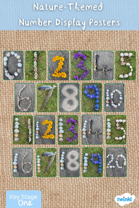 Nature Numbers Printable, Nature Themed Classroom Preschool, Eylf Programming, Classroom Table Numbers, Butterfly Classroom, Butterflies Classroom, Nature Preschool, Odd And Even Numbers, Maths Display