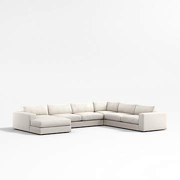 Oceanside 3-Piece Double Chaise Sectional Sofa | Crate & Barrel Chaise Sectional Sofa, 3 Piece Sectional Sofa, U Shaped Sectional Sofa, Living Room Upholstery, Corner Sectional Sofa, Storage Chaise, Sofa Review, U Shaped Sectional, Armless Loveseat