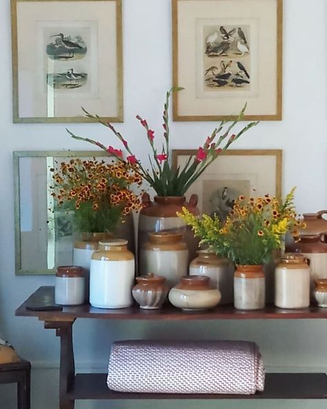 Around the store...changing up the interior styling set-up with new furniture and home decor pieces. Old vintage Barni jars as vases, Bird print series wall art and hand block print upholstered chairs. . . . . . . . . . . . . . . . . . #chattarpur #interiordesign #homedecor #bungalowchic #modernhaveli #delhistores #conceptstore #serendipitydelhi #travel #mintgreen #tropical #bungalowchic #modernhaveli #globaldecor #ifoundawesome #bougainvillea #tropicalmodern #rusticchic #barnijar #... Vases Vintage, Global Decor, Home Decor Pieces, Beautiful Entryways, Indian Interiors, Ethnic Home Decor, Colonial Decor, Indian Decor, Decor Pieces