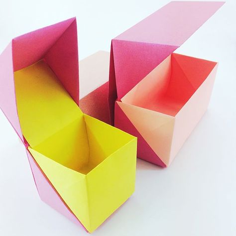 New origami boxes further adjustments origami box origamibox origamiboxes paperfolding paperkawaii Origami Kutu, Architecture Origami, Origami Stella, Origami Box With Lid, Dragon Origami, Origami Box Tutorial, Origami Boxes, Origami Star Box, Boxes Diy