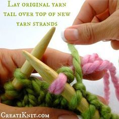 Joining Yarn, Knitting Hacks, Knitting Help, Knitting Stitches Tutorial, Beginner Knitting Patterns, Knitting Instructions, Hand Crochet Baby Blanket, Knitted Wit, Yarn Tail