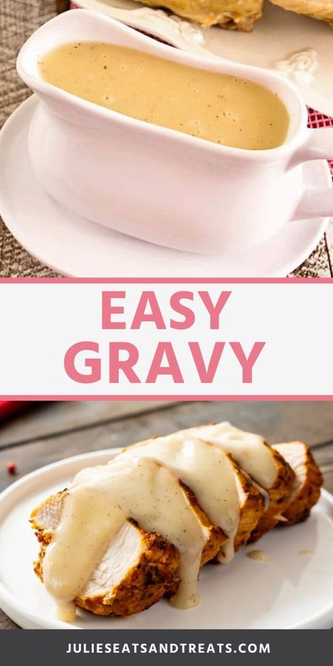 Quick and easy homemade gravy recipe using either turkey drippings or chicken broth. Only a few ingredients in this creamy, easy gravy that comes out lump free every time. Perfect for the holidays! #gravy #recipe Quick Gravy Recipe, Quick Gravy, Brown Gravy Recipe Easy, Best Gravy Recipe, Easy Homemade Gravy, Turkey Gravy Recipe Easy, Best Turkey Gravy, Turkey Gravy Easy, Turkey Gravy From Drippings