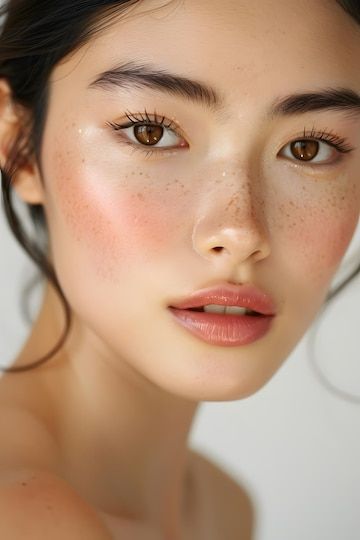 Easy Asian Makeup, Makeup For Korean Eyes, Natural Makeup Look For Brown Eyes, Monolid Beauty, Clean Asian Makeup Look, Dark Skin Asian, Asian Model Makeup Natural, No Makeup Makeup Look Asian, Fresh Makeup Look Asian