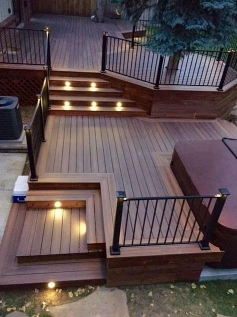 RV Deck Ideas – As a paint job is the quickest way to transform RV, a deck is also the fastest way to... #traveltrailers #diy #howtobuild #glamping #portable #campsite #screenedporches #backyards #design #rvcamping #stairs Rv Deck Ideas, Rv Deck, Design Per Patio, Patio Pergola, Patio Deck Designs, Deck Designs Backyard, Pergola Design, Decks Backyard, Diy Deck