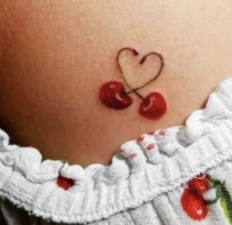 Cherry Tattoo, Cute Tats, Tattoos Inspo, Cute Little Tattoos, Dainty Tattoos, Subtle Tattoos, Vintage Americana, Dream Tattoos, Piercings And Tattoos