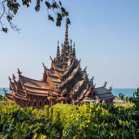 The Sanctuary of Truth Pattaya district Chonburi Thailand Asia by Wilfried Strang #thailand#asia#travel#reise#photo#foto#fernreise#urlaub#holiday#blog#blogger#wanderlust#weltenbummler#trip#tour#thai#asien#expat#auswandern#auswanderer#digital#download#pattaya#naklua#temple#tempel#buddhism Sanctuary Of Truth, Chonburi Thailand, Thailand Places, Ancient Statues, Email Marketing Newsletter, Retail Merchandising, Buddhist Temple, Travel Photo, Pattaya