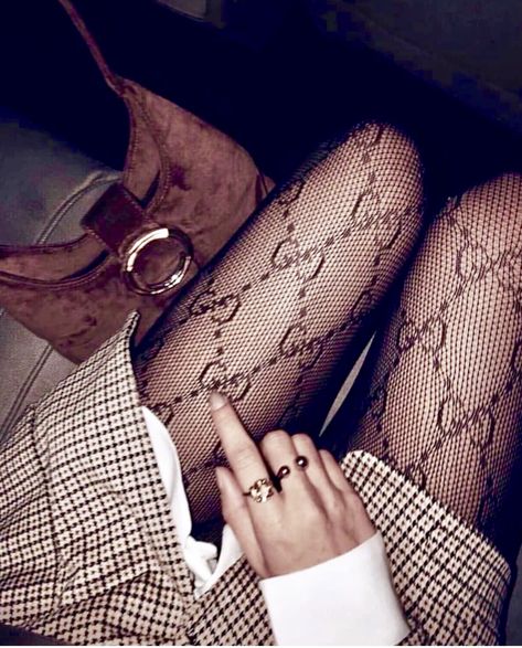 Tights are now trending and @gucci got them right. 🔥 Gucci Tights Outfit, Gucci Tights, Autumn Outfit Aesthetic, Thrift Boutique, Sun In Taurus, Secret Aesthetic, Model Off Duty, Tights Outfit, Hold Ups