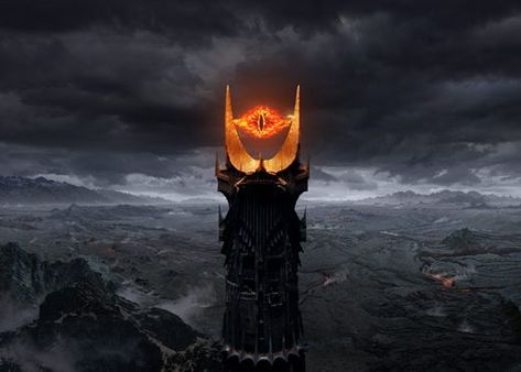 Barad-dûr, also known as the Dark Tower, was the Dark Lord Sauron's primary stronghold in Mordor, serving as his base of operations in Middle-earth during the Second and Third Ages. Barad-dûr was held together by dark magic and was the greatest fortress in Middle-earth of its time. It was originally built in the Second Age and leveled after Sauron's defeat in the War of the Last Alliance. Sauron had Barad-dûr rebuilt during the Third Age as he regained his power, but the tower was for... Sauron Tower, Fantasy Faction, Barad Dur, Lord Sauron, Lord Of The Rings Tattoo, Into The West, Lotr Art, All Seeing Eye, Jrr Tolkien