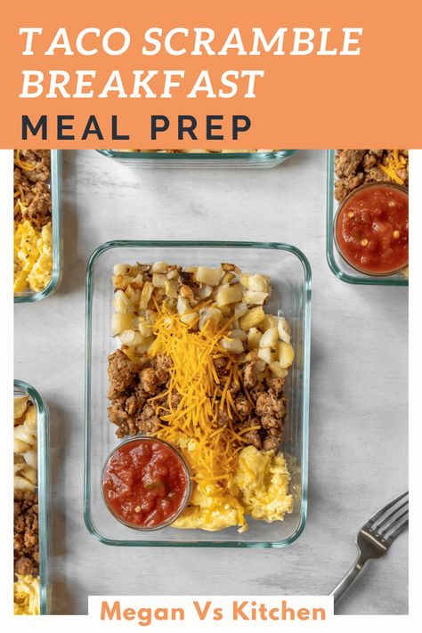 This Taco Scramble is the perfect breakfast meal prep to start off every morning on the right foot. You'll never have to worry about eating a healthy and filling breakfast with this recipe! Breakfast Scramble Meal Prep, Turkey Scramble, Taco Scramble, Healthy Filling Breakfast, Popular Breakfast Recipes, Breakfast Scramble, Easy Breakfast Smoothies, Healthy Brunch Recipes, Weeknight Recipes