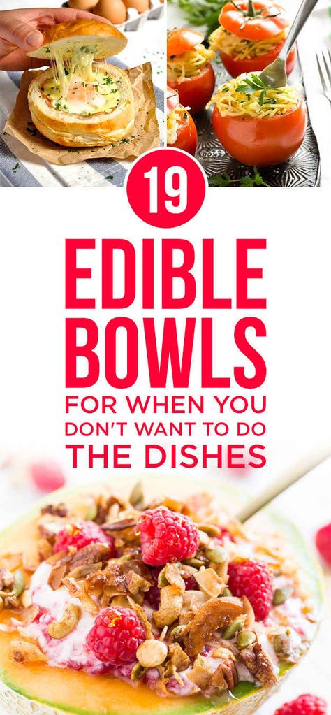 19 Edible Bowls For When You Don't Want To Do The Dishes Edible Bowl, Edible Cups, Doing The Dishes, Valentine Treat, Food Bowls, Yogurt And Granola, Edible Food, Buzzfeed Food, Food Bowl