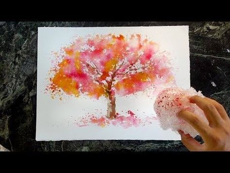 YouTube Watercolour Art Abstract, Emma Lefebvre, Film Painting, Bubble Wrap Art, Beginners Watercolor, Jay Lee, Basic Watercolor, Sketch Paper, Cling Film