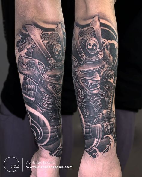 Fallen Samurai Tattoo, Realism Samurai Tattoo, Samurai Forearm Tattoo, Japanese Realism Tattoo, Tattoo Pricing, Samurai Tattoo Sleeve, Show No Mercy, Colour Tattoos, Tattoo Ideas Males