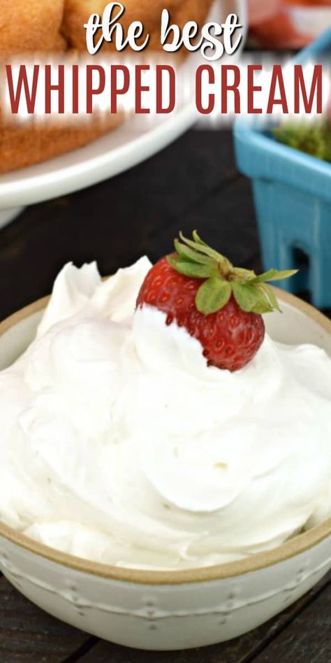 Sipping Cream Recipe, Homemade Whipped Cream With Heavy Cream, Homemade Whipped Cream Easy, Whip Cream Recipe, Easy Homemade Whipped Cream, Best Whipped Cream, Make Whipped Cream, Desserts Homemade, Homemade Whipped Cream Recipe