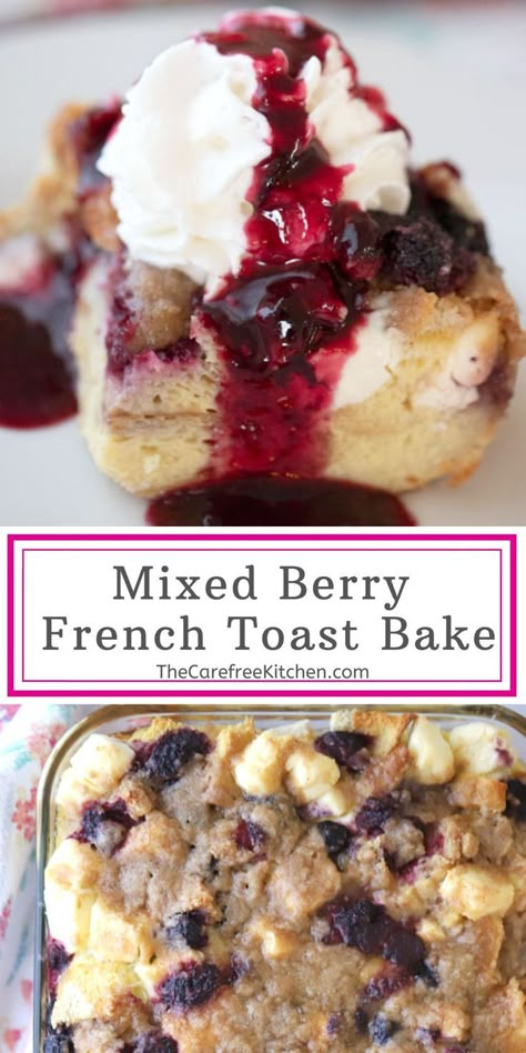 Mixed Berry French Toast, Berry French Toast Bake, Berry Casserole, Ricotta French Toast, Casserole With Cream Cheese, Oven Baked French Toast, Berry French Toast Casserole, French Toast Bake Overnight, Coconut French Toast