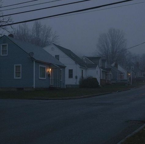 Liminal Suburb, Dark Suburban Aesthetic, Foggy Neighborhood, Anglo Gothic, Midwest Emo, Dark Paradise, Gray Aesthetic, Gothic Aesthetic, Blue Hour