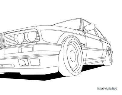 Bmw E30 Sketch, Car Drawing Easy, Bmw E30 M3, E30 M3, Car Drawing, Graphic Design Illustration Adobe Illustrator, Car Design Sketch, Illustration Adobe Illustrator, Cardboard Art