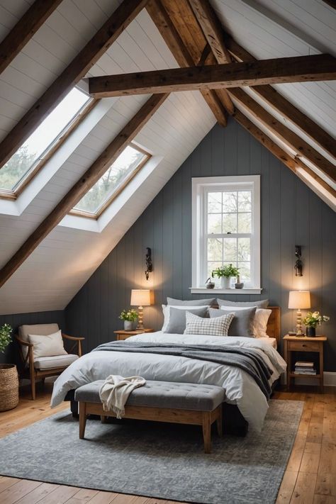 Wall Color Living Room, Cozy Attic Bedroom, Attic Design Ideas, Bedroom Attic, 2024 Living Room, Attic Bedroom Ideas, Color Living Room, Cozy Attic, Attic Bedroom Designs