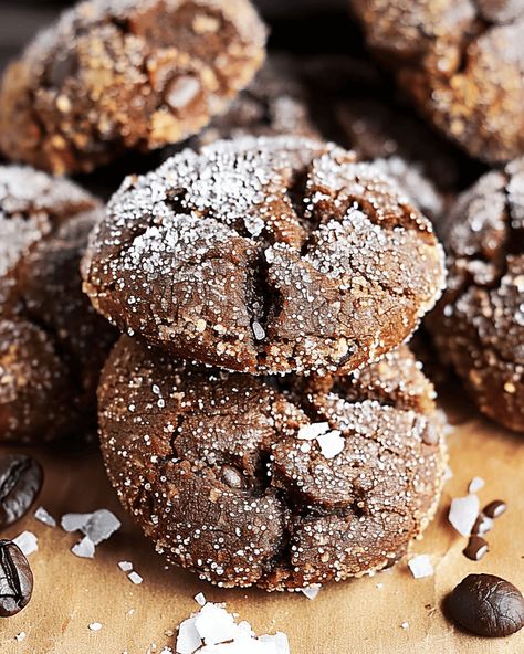 Cookies Espresso, Espresso Cookies Recipe, Coffee Flavored Cookies, Coffee Cookies Recipe, Cappuccino Cookie, Coffee Fudge, Traditional Cookies, Rolo Cookies, Mocha Cookies