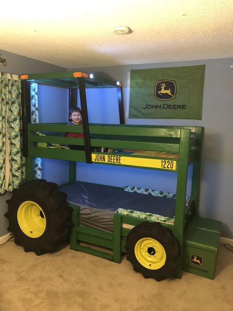 Tractor Bed, Bunk Beds Boys, Bunk Bed Plans, Bunk Beds With Stairs, Casa Country, Kids Bunk Beds, Bed Plans, Boys Bedding, Big Boy Room