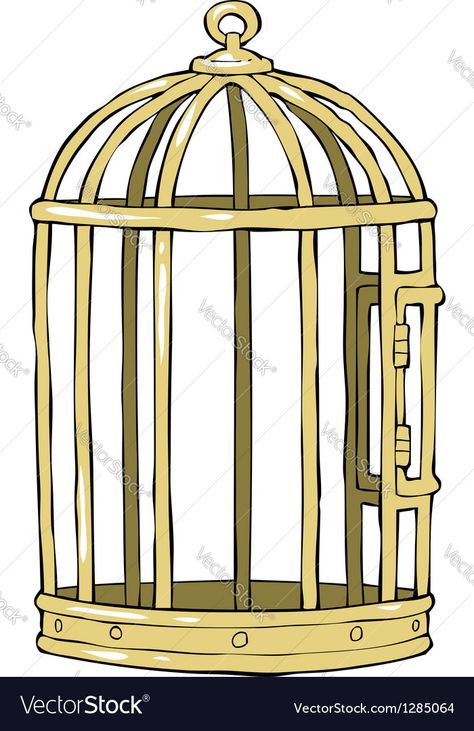 Bird Cage Drawing Sketches, Bird Cage Illustration, Bird Cage Drawing, Cage Illustration, Cage Drawing, Pro Create, Story Planning, Painting Competition, Cardboard Cutout