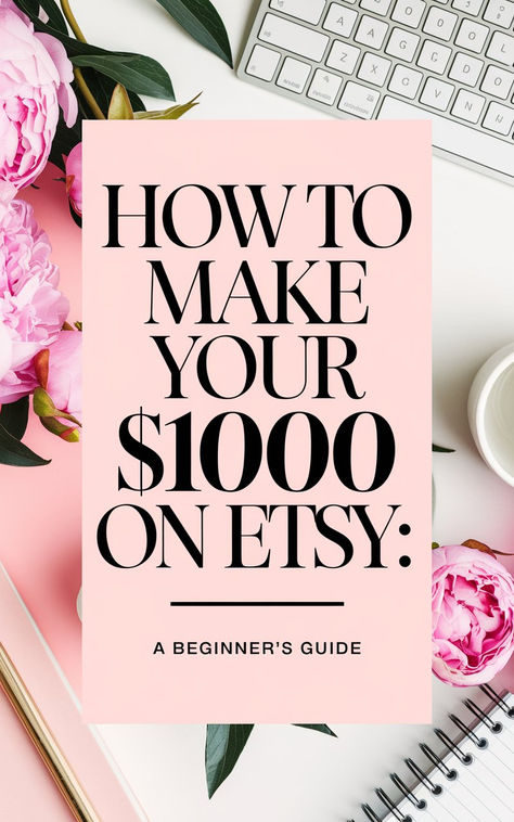 Learn how to start making money on Etsy with this beginner’s guide. From starting an Etsy shop and selling printables to mastering Etsy SEO and marketing, this guide shares actionable steps to help you achieve Etsy success and make your first $1000. How To Make Money On Etsy, How To Start An Etsy Shop, Starting An Etsy Shop, Making Money On Etsy, Selling Printables, Etsy Success, Etsy Seo, Etsy Business, Start Making Money