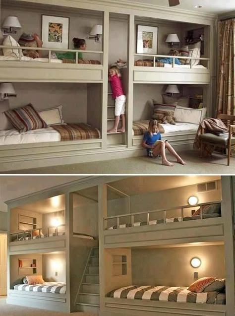 Cool Girl Bedrooms, Stairs Loft, Stairs Diy, Diy Loft, Built In Bunks, Bunk Beds With Stairs, Bunk Rooms, Bunk Bed Designs, Kids Bunk Beds