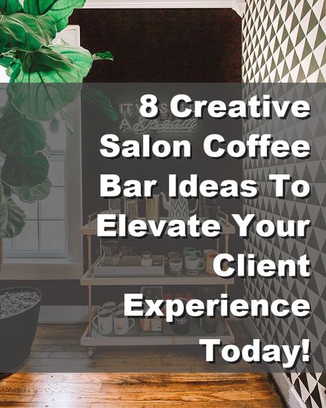 Transform your salon into a welcoming oasis with our 8 Creative Salon Coffee Bar Ideas! Discover how a well-designed coffee bar can enhance your client experience, making every visit memorable. From chic decor to delicious beverage options, these innovative ideas will not only impress your clients but also encourage them to linger longer. Elevate your salon ambiance and boost client satisfaction with these inspiring concepts today! Office Reception Coffee Station, Salon Bar Ideas, Hair Salon Coffee Bar, Salon Snack Bar Ideas, Salon Coffee Bar Ideas, Salon Coffee Bar, Unique Bar Ideas, Coffee Reception, Coffee Bar Ideas