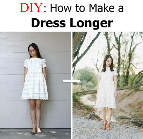 How to make a dress longer Short Dress To Long Dress Diy, How To Make A Short Dress Longer, Below The Knee Dress, Making A Wedding Dress, Party Dress Inspiration, Dress Sketch, Crystal Wedding Dress, Below The Knee Dresses, Make A Dress