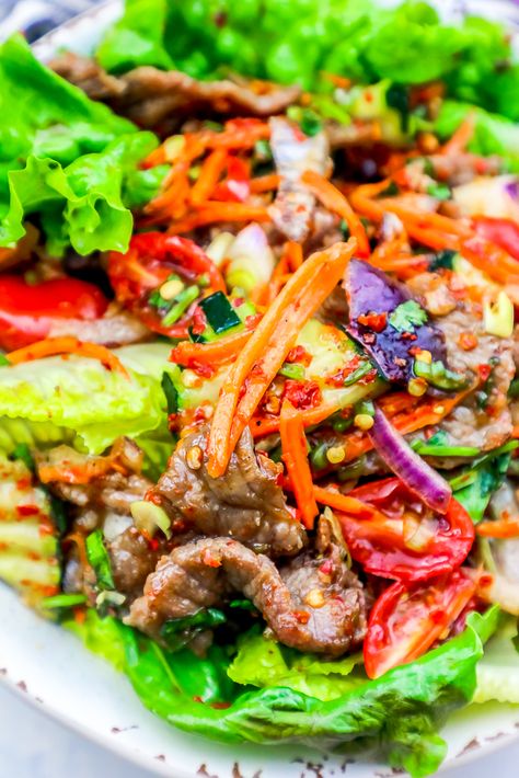 Spicy Beef Salad, Thai Beef Salad Recipe, Hot Beef, Thai Beef Salad, Spicy Salad, Thai Beef, Thai Salads, Easy Cold, Beef Salad