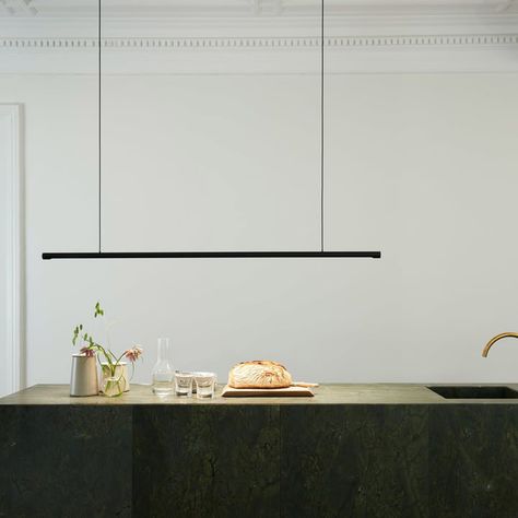 Lights Above Kitchen Island, Kitchen Bar Lighting, Lights Over Island, Lights Over Kitchen Island, Bar Pendant Lights, Lamp Kitchen, Linear Pendant Light, Island Pendant Lights, Kitchen Island Lighting Pendant