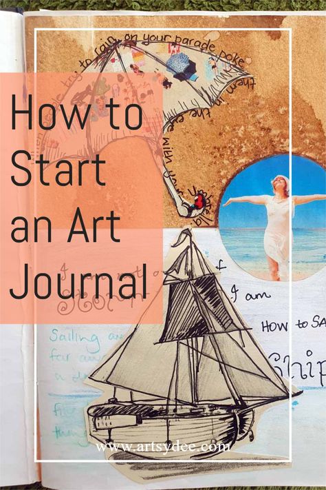 If you haven't tried art journaling now is the time to start! Read this article on how to start an art journal for beginners for tips and tricks to get you on your way! Starting An Art Journal, Art Journaling Ideas For Beginners, How To Art Journal, Art Journal Layout, Art Journaling For Beginners, Watercolor Journaling, Journal Painting, Journal For Beginners, Visual Journals