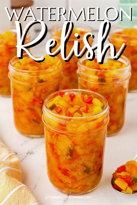 This watermelon rind relish recipe is a great way to use watermelon rinds for a knock-off old fashioned hamburger relish! #foodpreservation #canning #homestead Hamburger Relish, Watermelon Rind Recipes, Watermelon Salsa Recipe, Watermelon Jam, Burgers And Hot Dogs, Pickled Fruit, Pickled Watermelon Rind, Watermelon Pickles, Watermelon Salsa