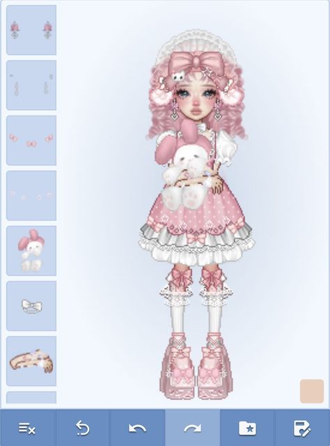 My Melody Pullip doll style Sanrio ○ everskies fashion dress up game Everskies Sanrio, My Melody Dress, Sanrio Makeup, Fashion Dress Up Games, Harajuku Fashion Street, Club Outfit Ideas, Monster High Art, What To Draw, Fashion Inspiration Design