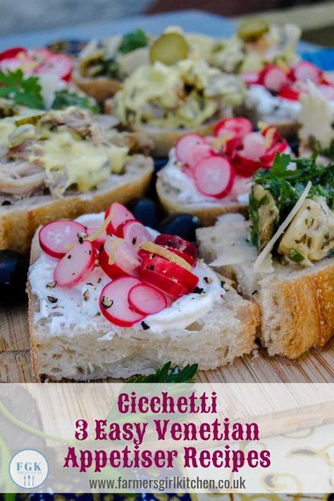 Bring home a taste of Venice, Italy. Easily make these Cicchetti style appetisers at home with ingredients available from the supermarket #appetisders #italy #venice #cicchetti Cichetti Venice, Cicchetti Recipes, Venetian Recipes, Deli Recipes, Appetizer Bread, Antipasto Platter, Italy Venice, Recipes Delicious, Deli Food