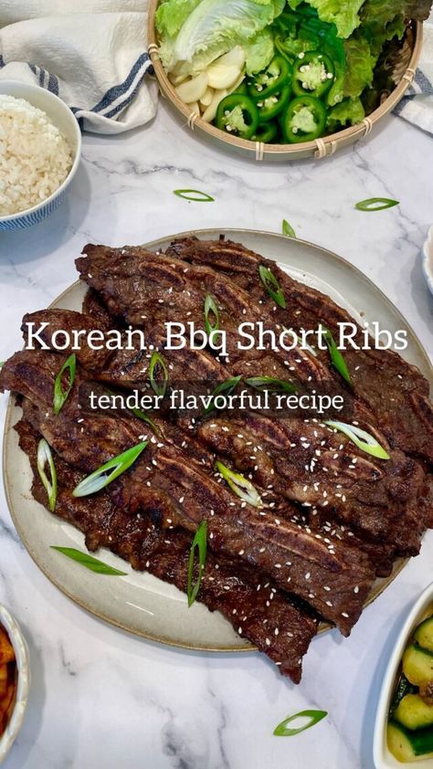 The Best Galbi Korean BBQ LA Style Short Ribs – The Savory Chopstick Short Ribs In Oven, Bbq Short Ribs, Homemade Chinese Food, Quick Easy Recipes, Short Ribs Recipe, Beef Sliders, Bulgogi Beef, La Style, Summer Grilling Recipes