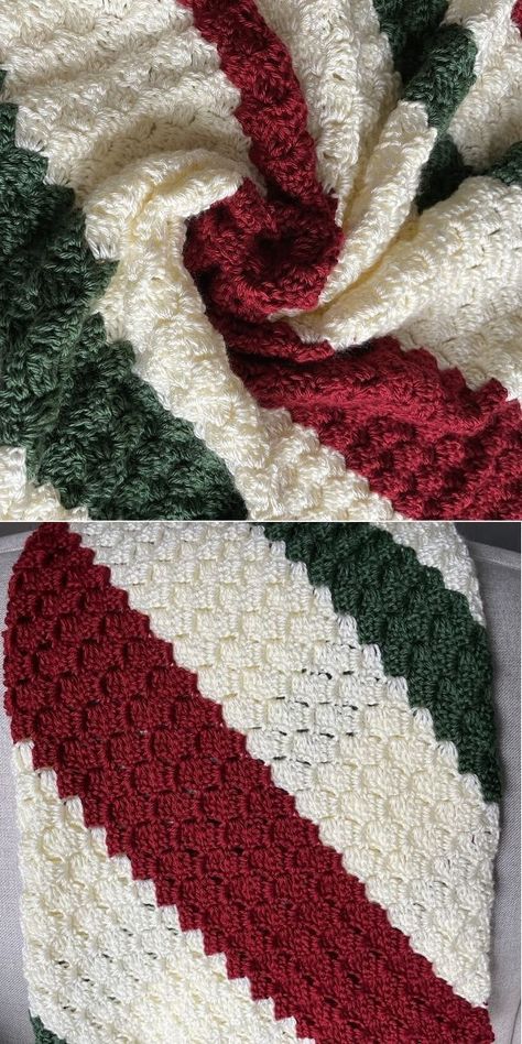 Winter C2C Crochet Blankets Ideas. This beautiful crochet afghan in the pictures below was made by Christine Longe and it has such a wonderful texture, that will be perfect to keep you warm and cozy during chilly winter nights! It's just the perfect piece for Christmas season.  #freecrochetpattern #blanket #throw Crochet Christmas Throw Blanket, Christmas Throw Crochet Pattern, Christmas Ripple Afghan Crochet, Crochet Snow Blanket, Christmas Throw Blanket Crochet, Santa Crochet Blanket Patterns Free, Bernat Blanket Yarn Patterns Crochet Christmas, Free Crochet Patterns For Christmas Throws, Christmas Crochet Throw Patterns Free