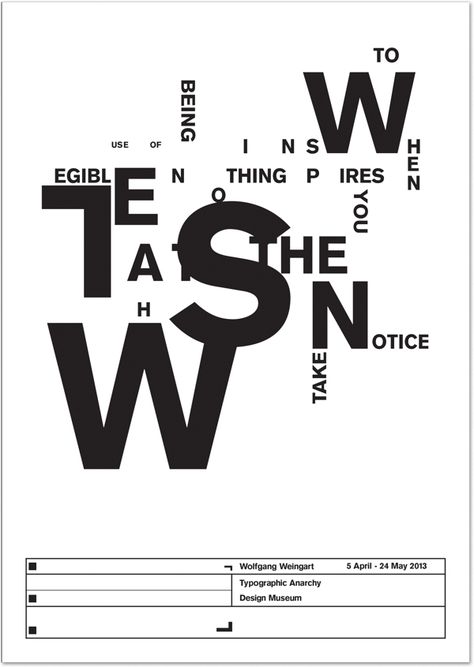 Wolfgang Weingart Poster Set Tribute by Ben Gatehouse, via Behance Random Typographic System, Typography Hierarchy Layout, Punk Typography, Wolfgang Weingart, Punk Graphic Design, Experimental Typography Layout, Wolfgang Weingart Typography, Experimental Type Poster, Weird Photography